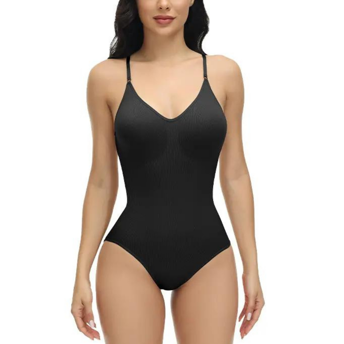 Body seconda pelle con collo a U - NERO